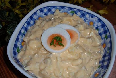 Quick Egg Salad with Pickled Cucumbers