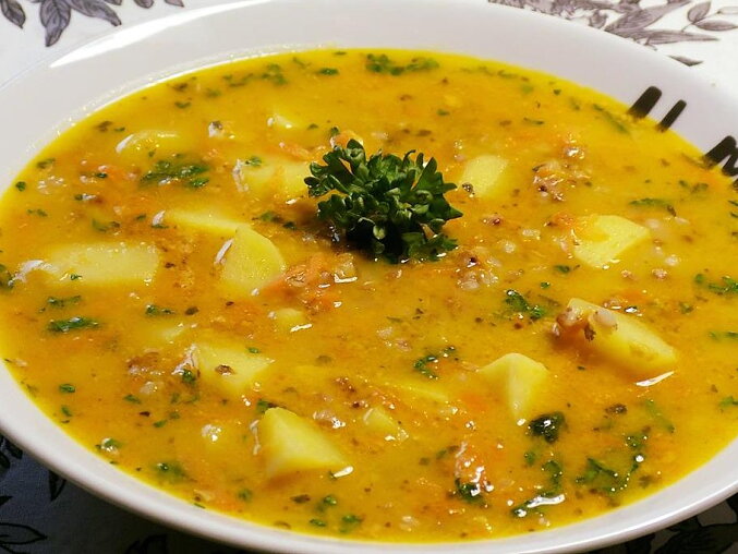 Yeast Soup with Buckwheat and Vegetables