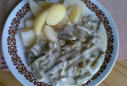 Fazolky na kyselo (Czech Sweet-and-Sour Green Beans with Potatoes and Eggs)