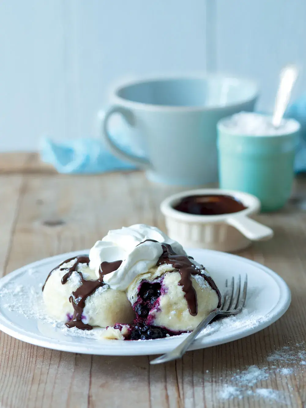Yeast Dumplings with Blueberries
