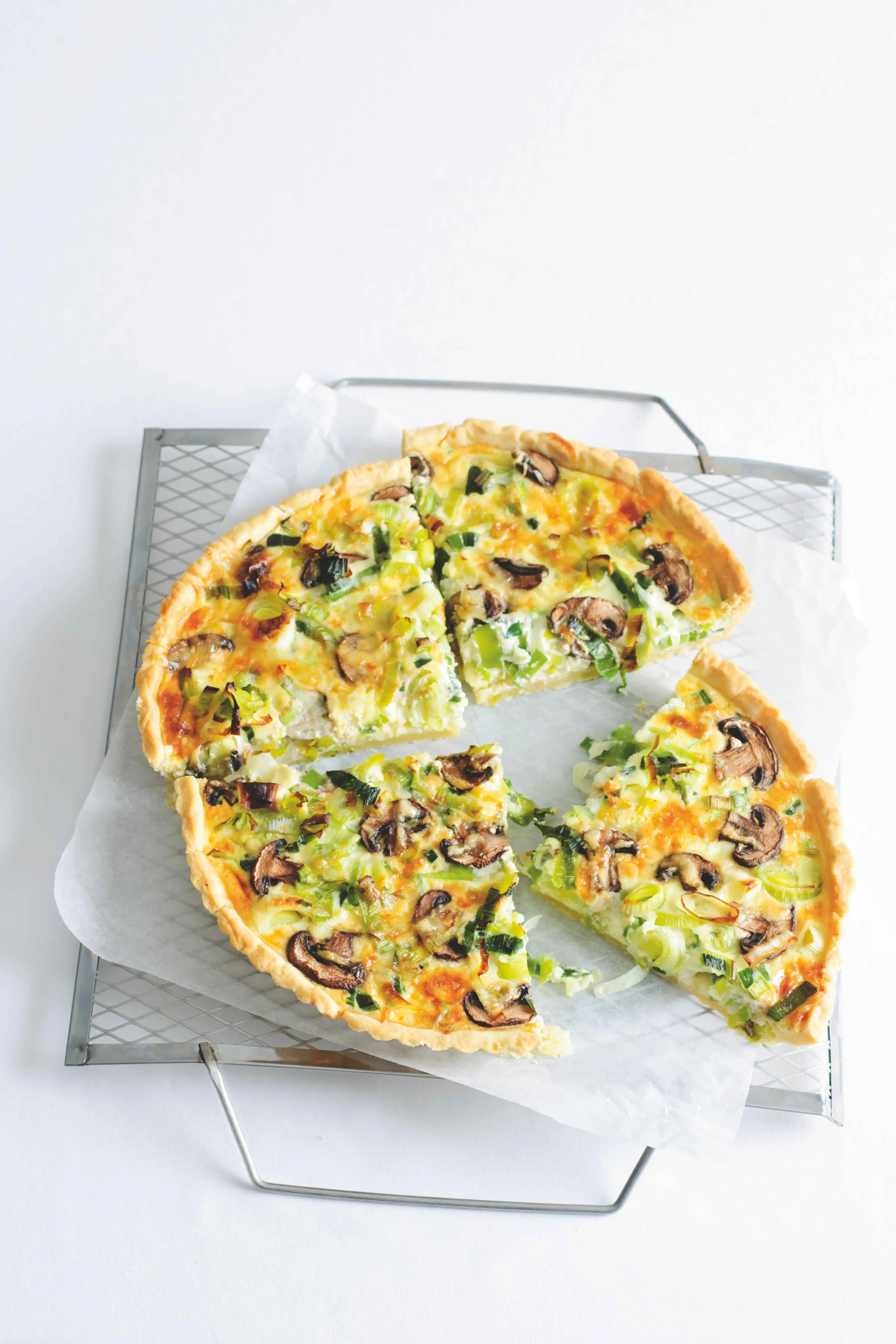 Leek, Mushroom and Cheese Quiche