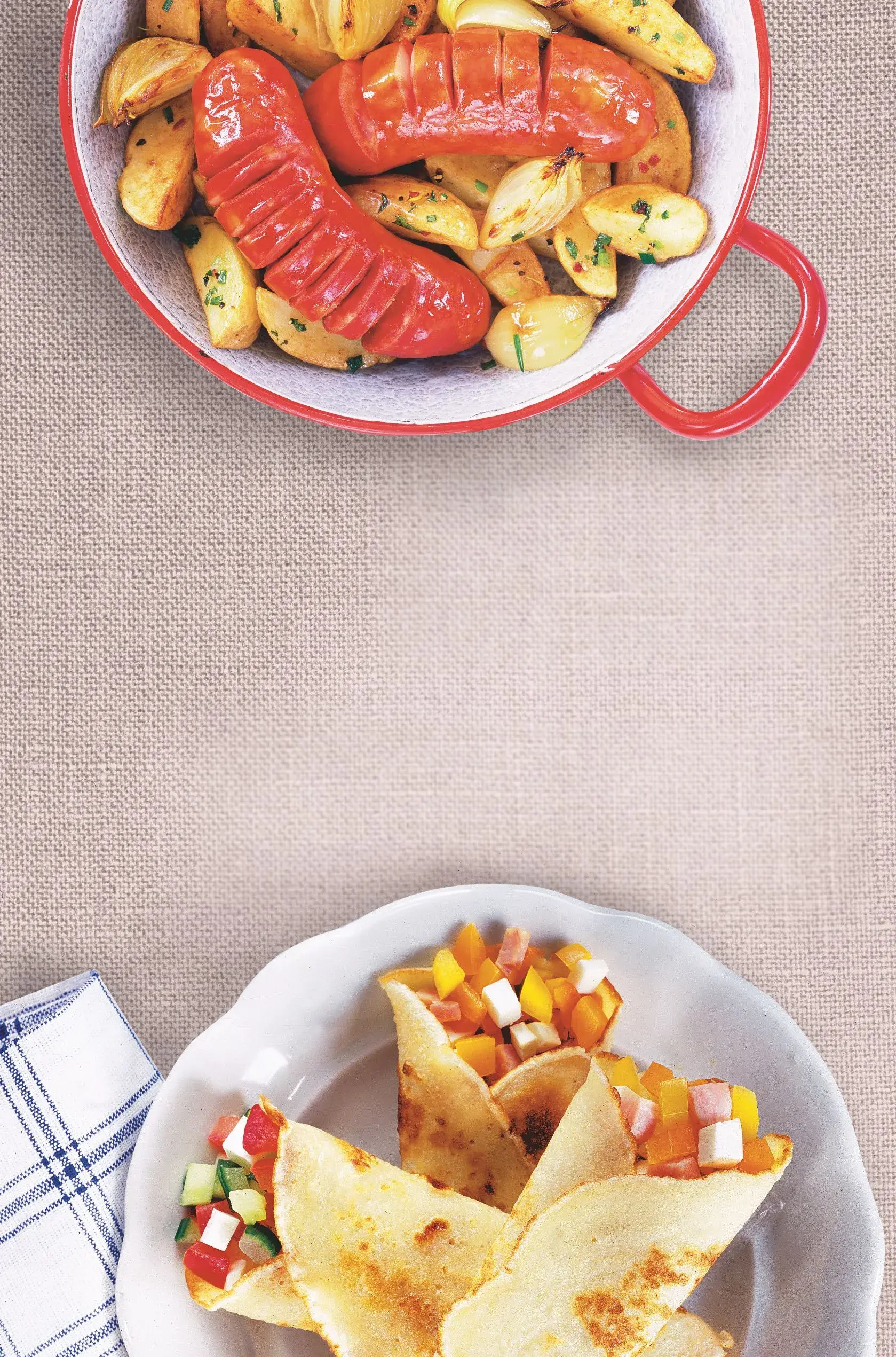 Savoury Pancakes with Two Fillings