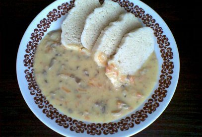Oyster Mushrooms on Root Vegetables with Cream