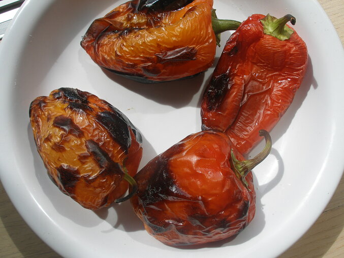 Fried Peppers Stuffed with Cheese