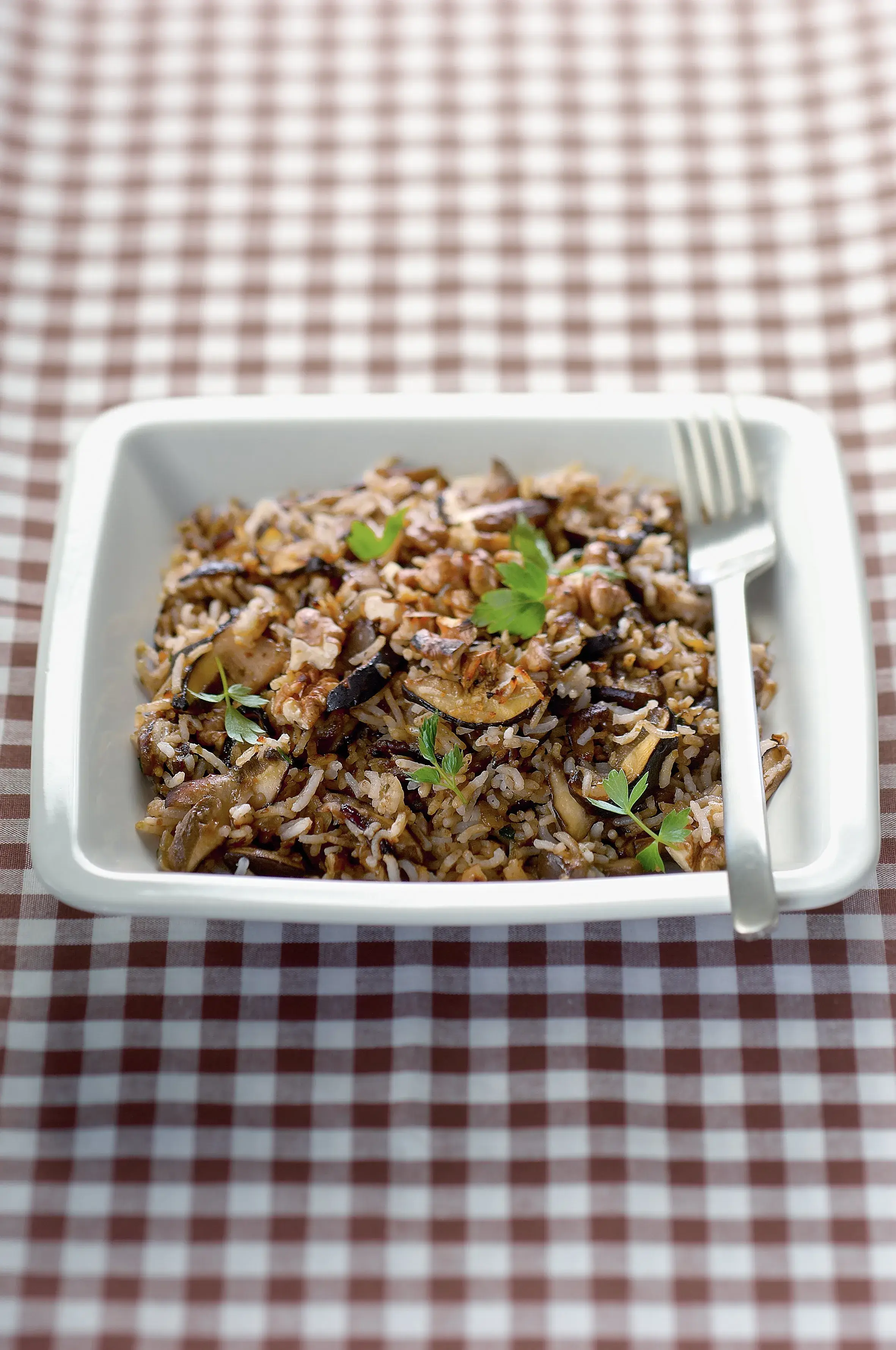 Old Bohemian Rice and Mushroom Bake with Walnut Oil