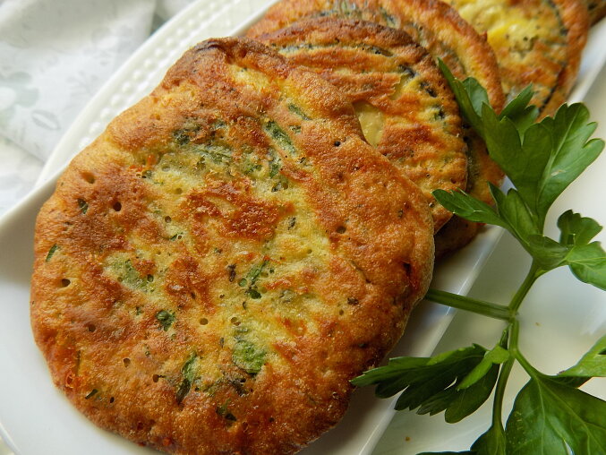 Baked Aubergine in Parsley Batter