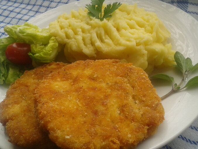 Celeriac Patties with Ham and Cheese