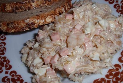 Sauerkraut Salad with Sausage and Eggs