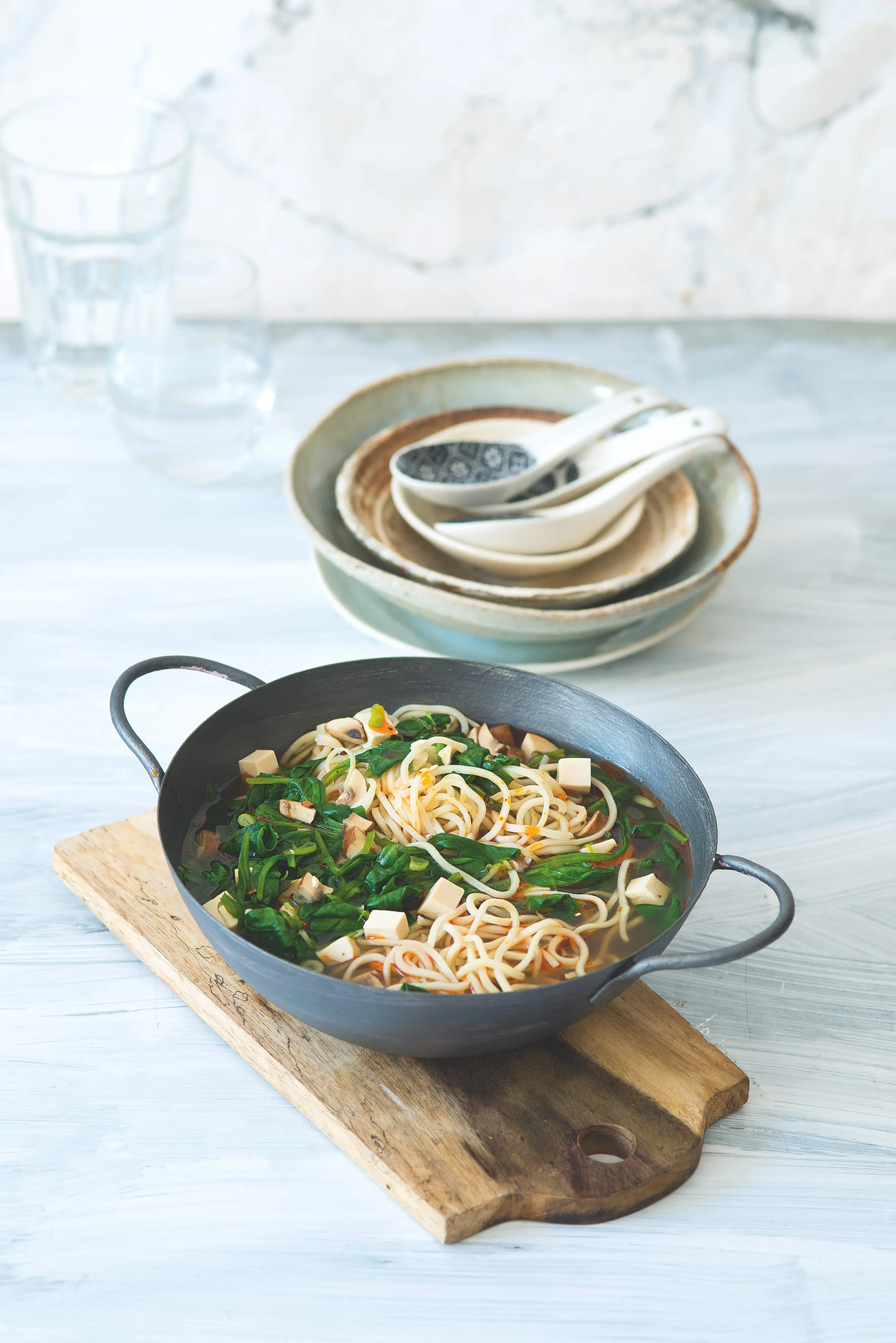 Ramen s tofu a špenátem