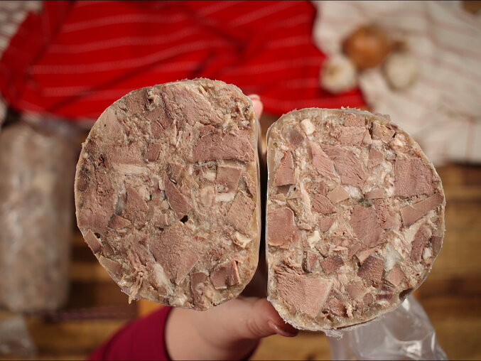 Homemade Czech Pork Brawn (Head Cheese)