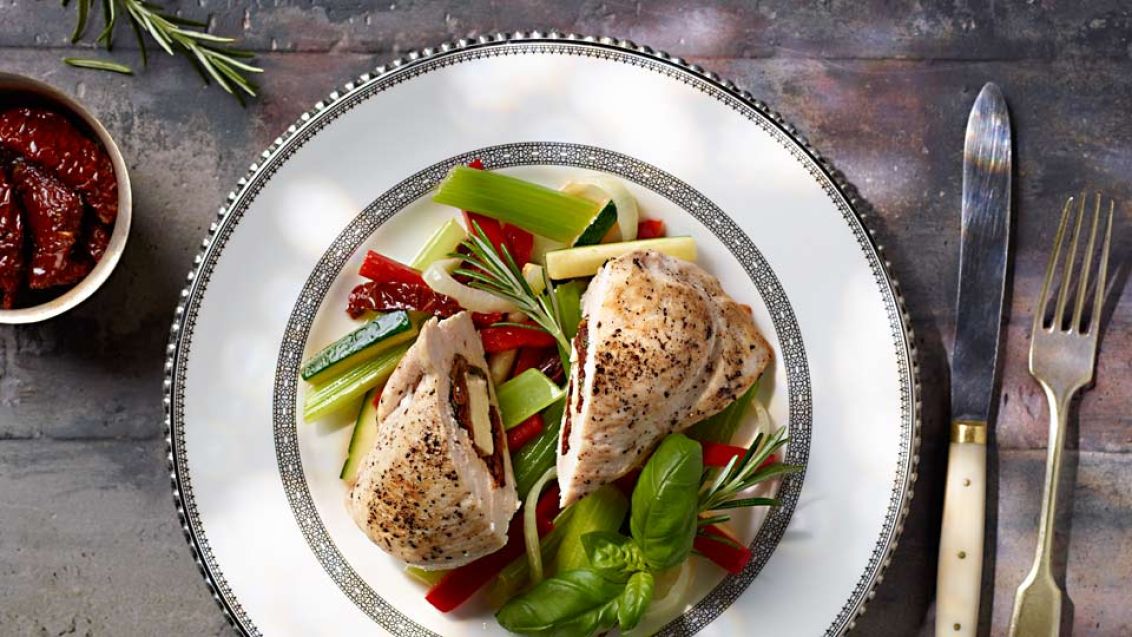 Chicken Breasts Stuffed with Balkan Cheese and Basil
