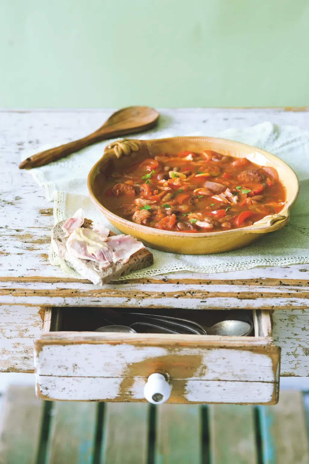 Bean Soup with Smoked Chicken and Chorizo