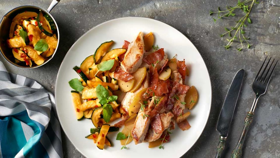 Turkey Breast with Pear and Air-Dried Ham