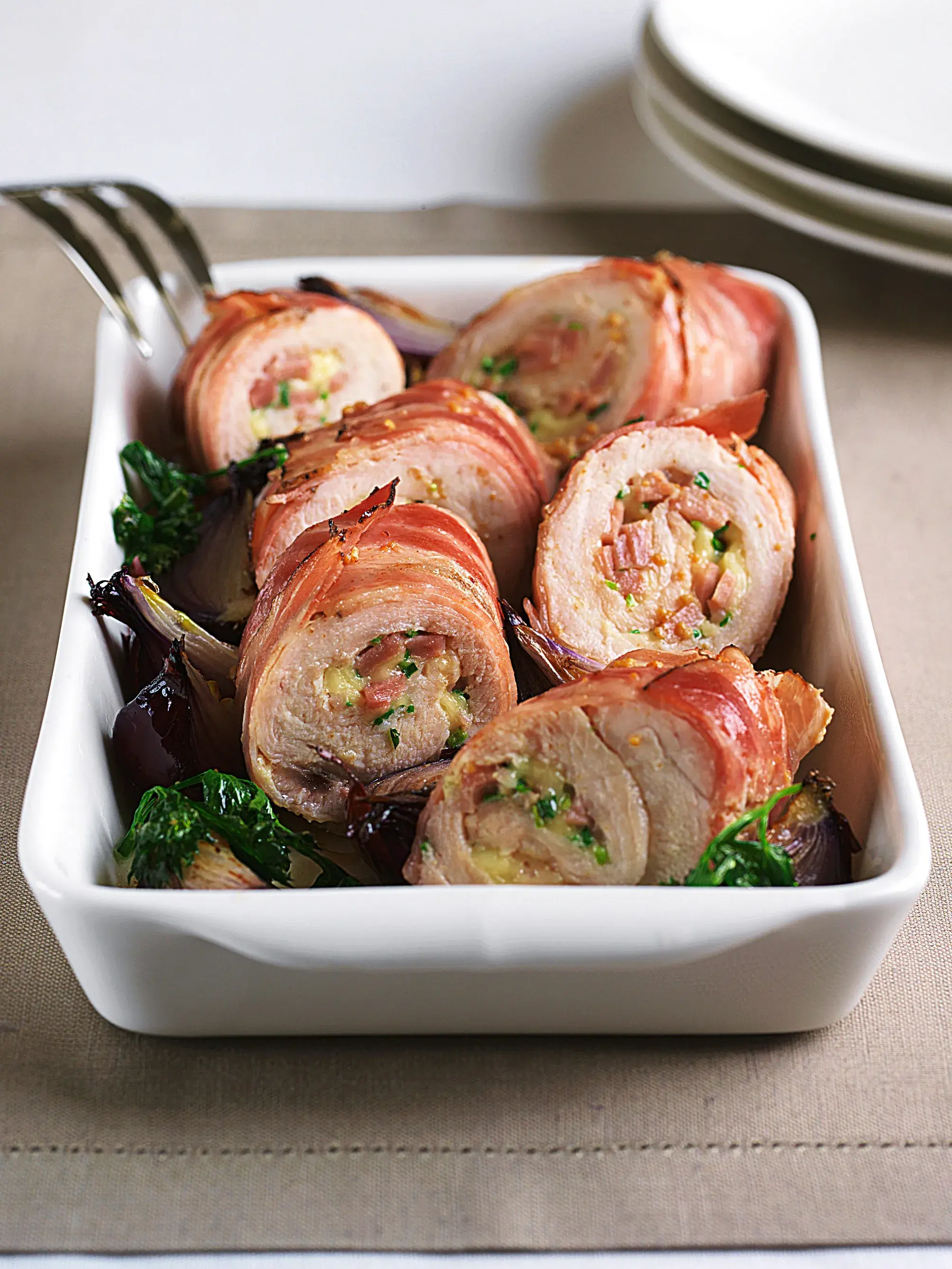 Turkey Rolls with Spinach Filling