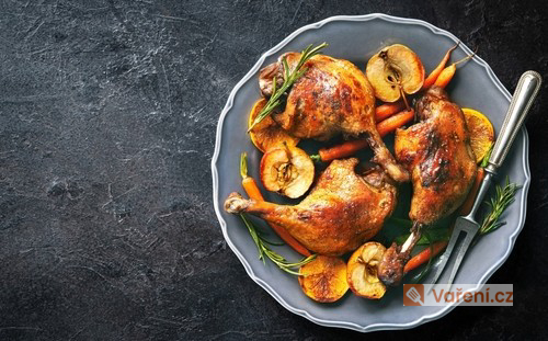 Roast Duck on Vegetables