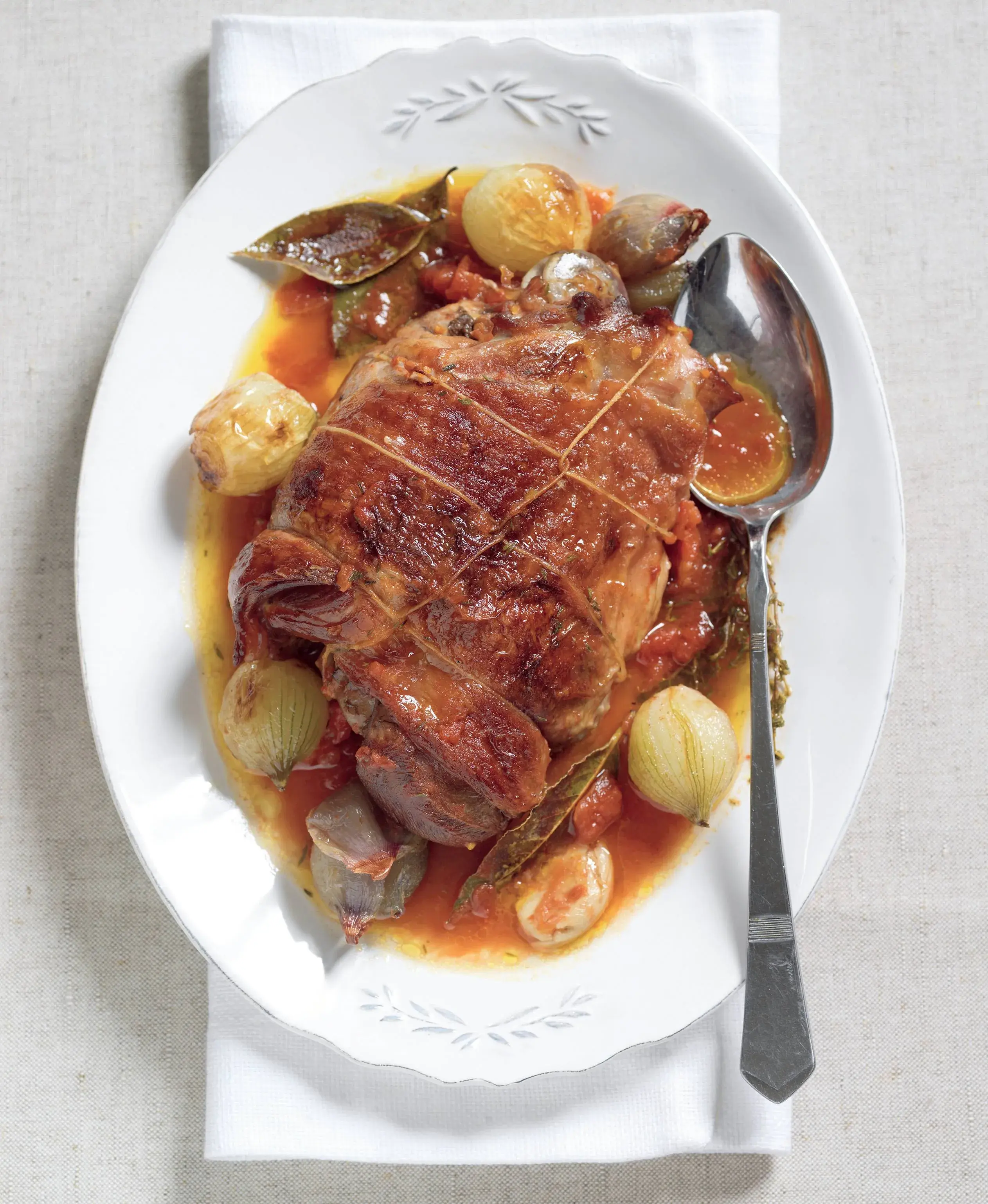 Turkey Thighs Braised with Onions and Tomatoes