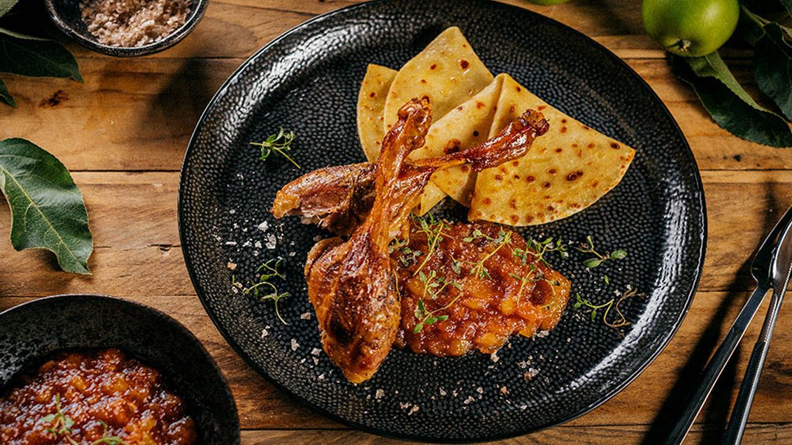 Festive Roast Duck with Apple Sauce