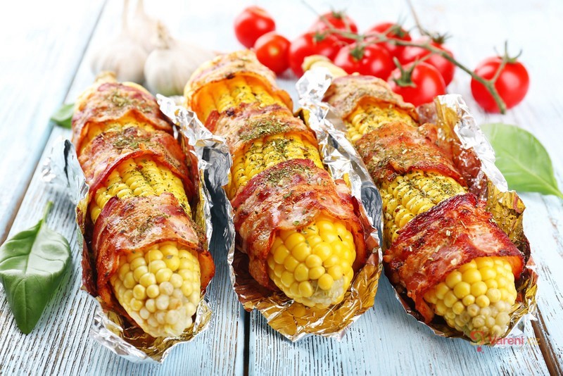 Grilled Corn with Bacon and Herbs