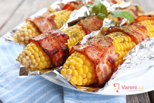 Grilled Corn Wrapped in Bacon