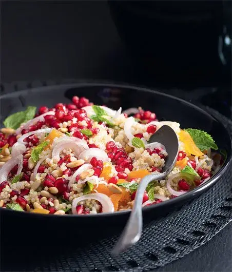 Quinoa Salad with Pomegranate and Pine Nuts