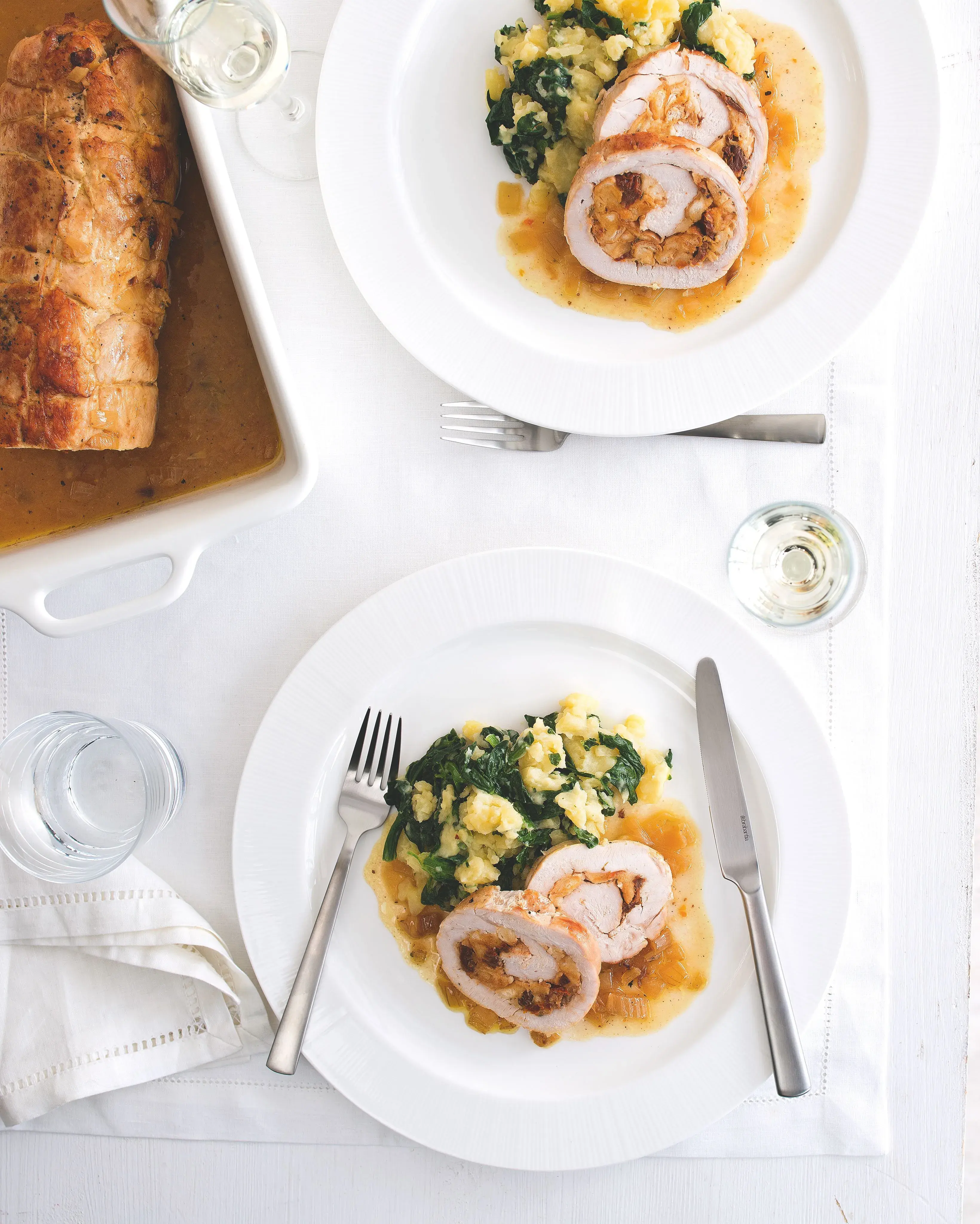 Turkey Roulade in White Wine