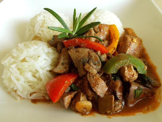 Chicken Livers Hunter's Style with Rum