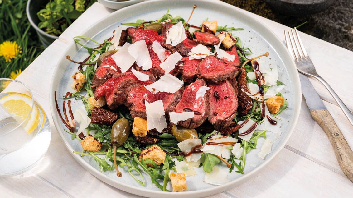 Beef Tagliata with Rocket, Sun-Dried Tomatoes and Parmesan