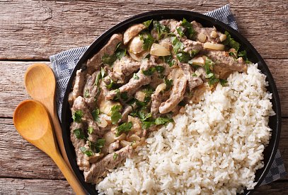 Hovězí Stroganov II. se žampiony a smetanovou omáčkou