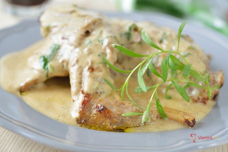 Braised Rabbit with Tarragon in Cream and Mustard Sauce