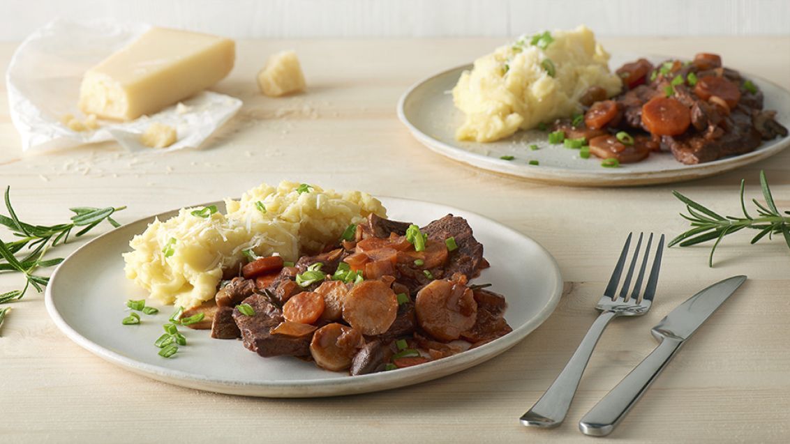 Roasted Beef with Root Vegetables and Mushrooms