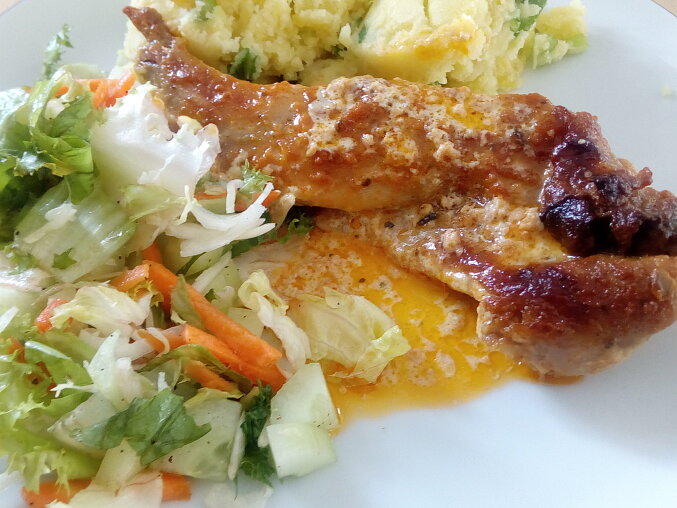 Rabbit in Cream Sauce with Mustard Marinade