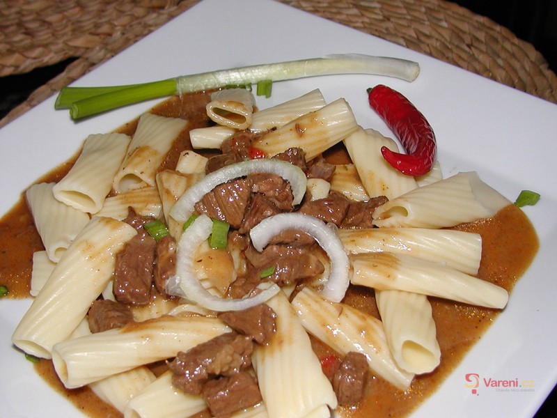 Homemade Beef Goulash Thickened with Bread