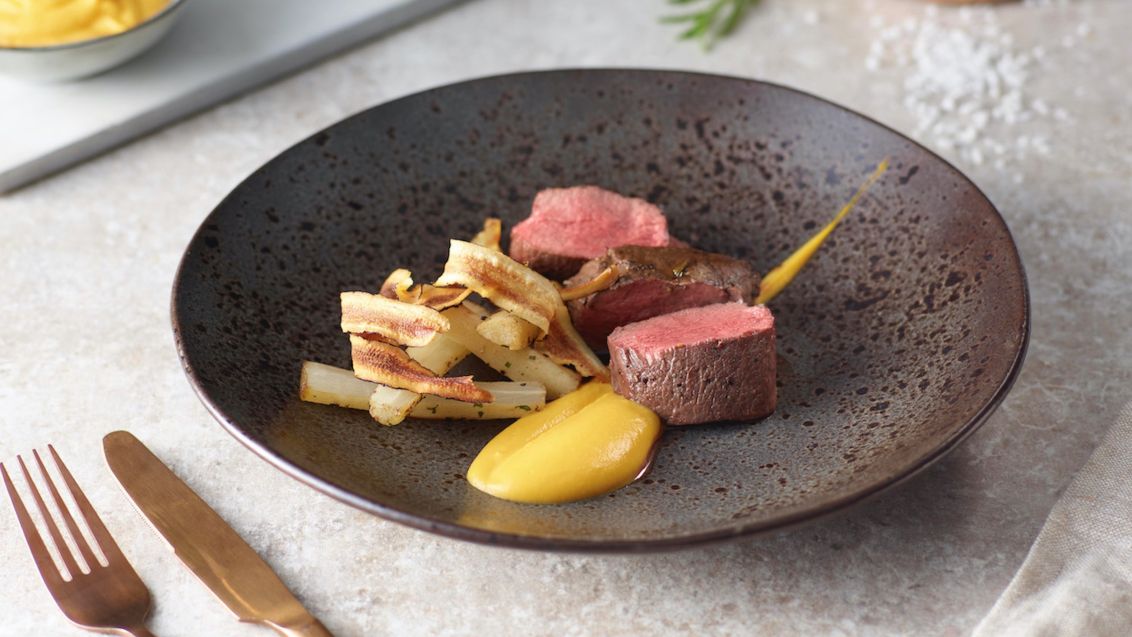 Roasted Roe Deer Saddle with Fresh Herbs