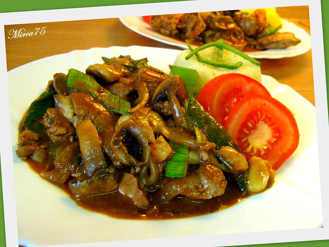 Chicken Livers with Tomato Paste and Vegetables