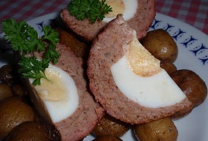 Czech Baked Meatballs with Stuffed Eggs