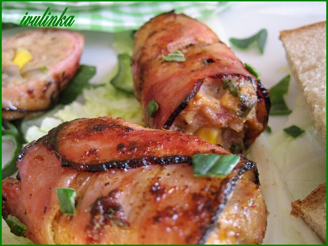Minced Meat Rolls Wrapped in English Bacon