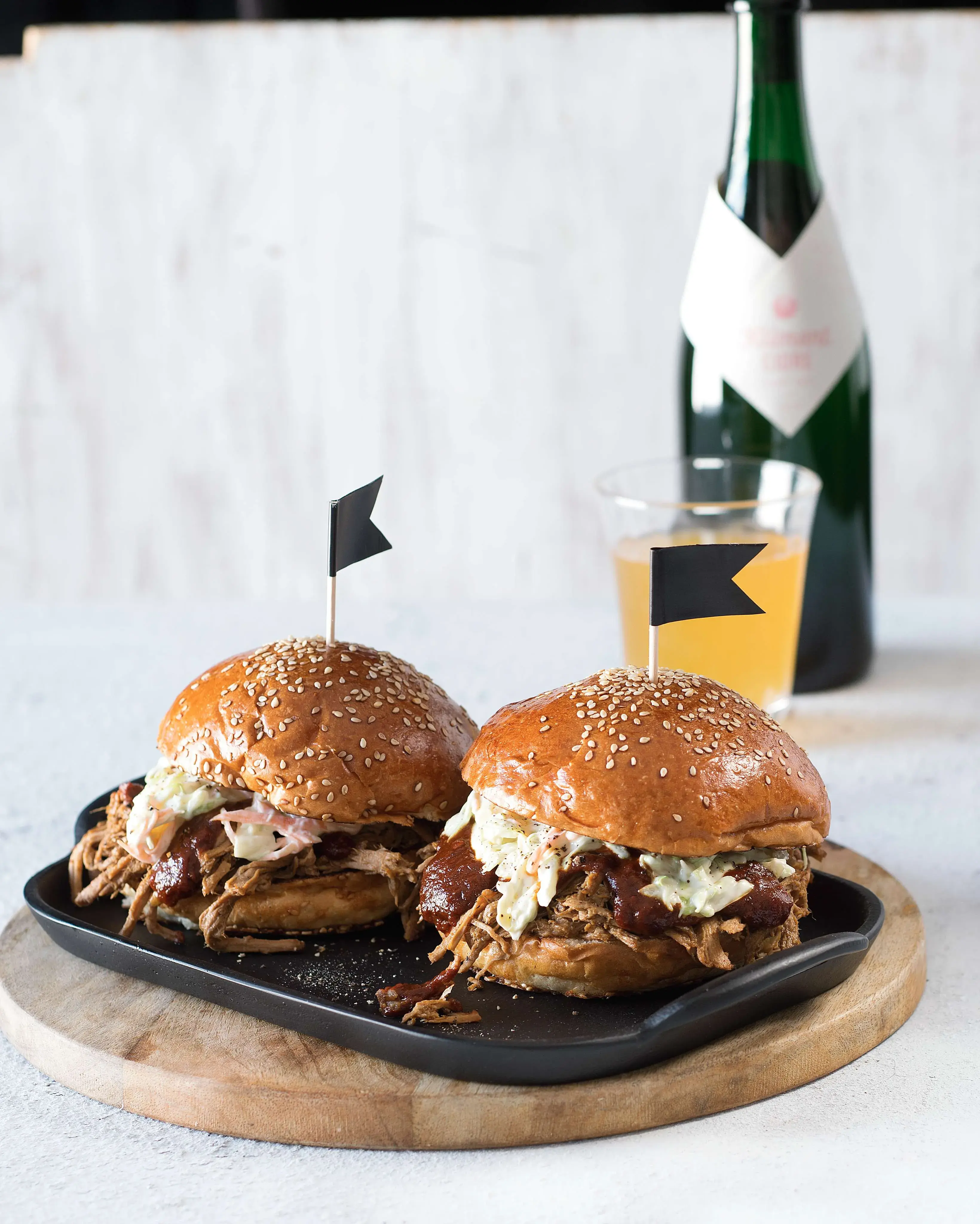 Pulled Pork Burgers with Cider