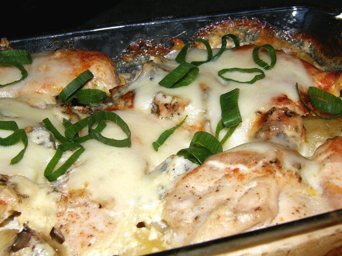 Baked Chicken Cutlets with Niva Cheese and Mozzarella