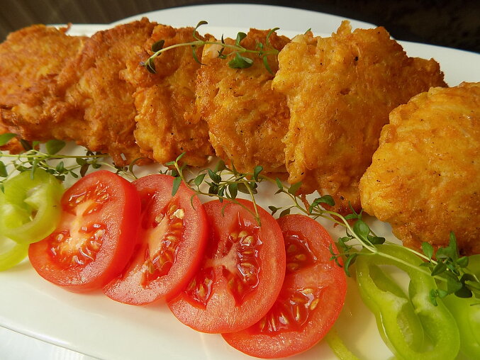 Chicken Medallions in Potato and Cheese Batter