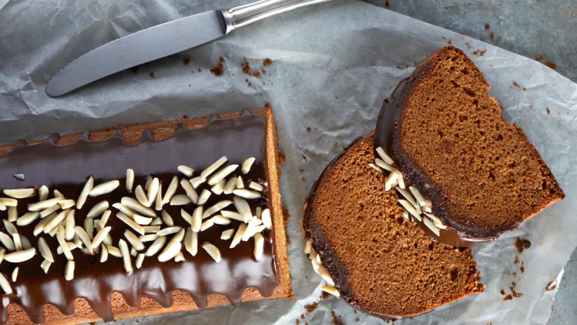 Soft Condensed Milk Cake with Cocoa Icing