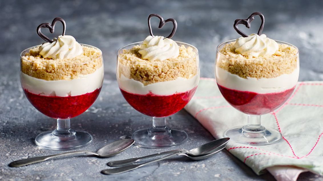 Upside-Down Dessert with Butter Biscuits and Raspberries
