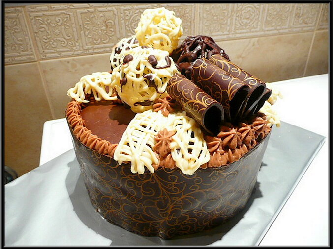 Cake with Chocolate Decorations