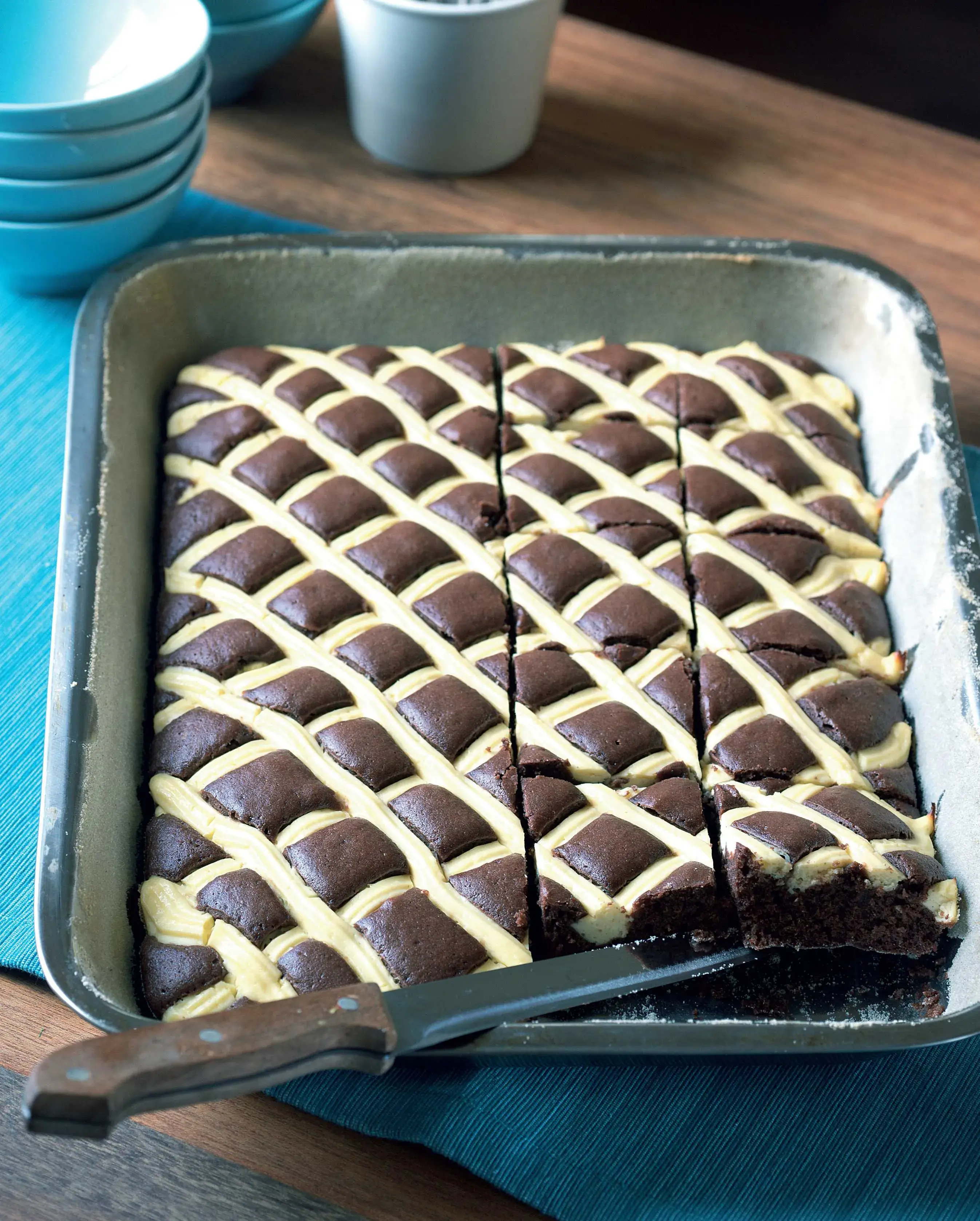 Czech Quilted Blanket Cake with Quark Filling