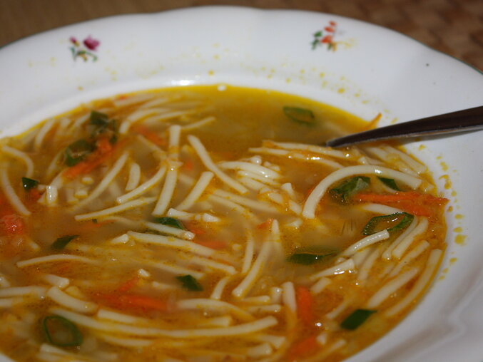 Quick Fake Chicken Soup with Carrot