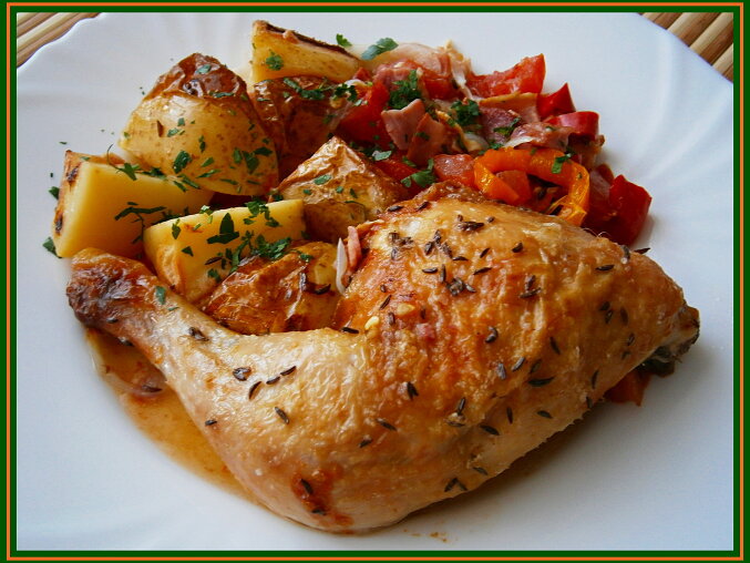 Juicy Chicken Thighs with Potatoes from the Roasting Tin