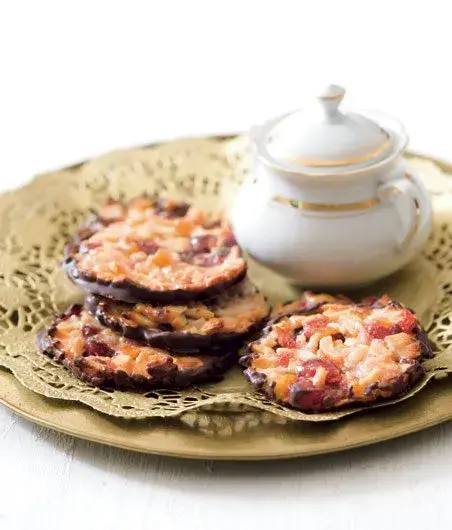 Marokánky (Czech Almond Cookies) with Candied Orange Peel and Almonds