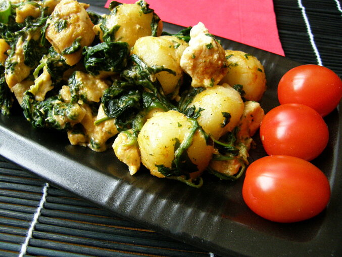 Chicken with Gnocchi and Spinach