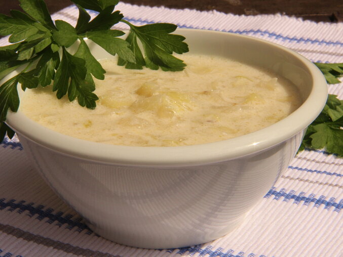 South Bohemian Cabbage Soup with Sour Cream