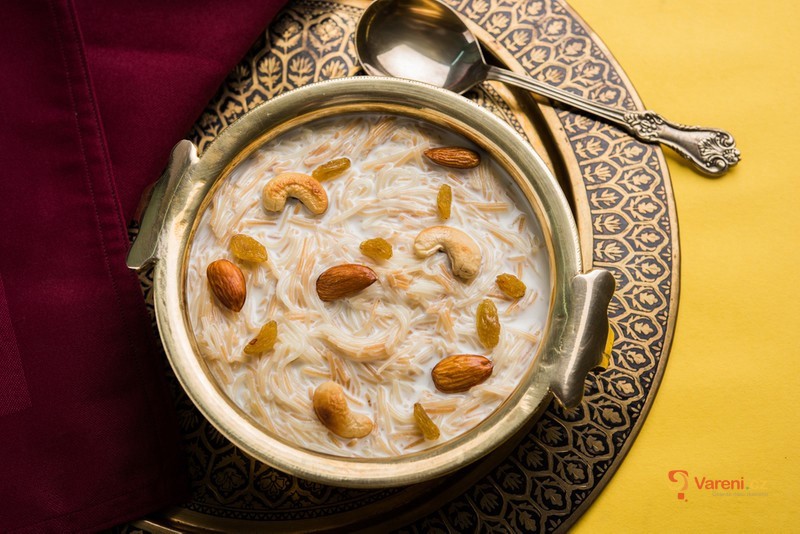 Indian Pudding with Cream and Almonds