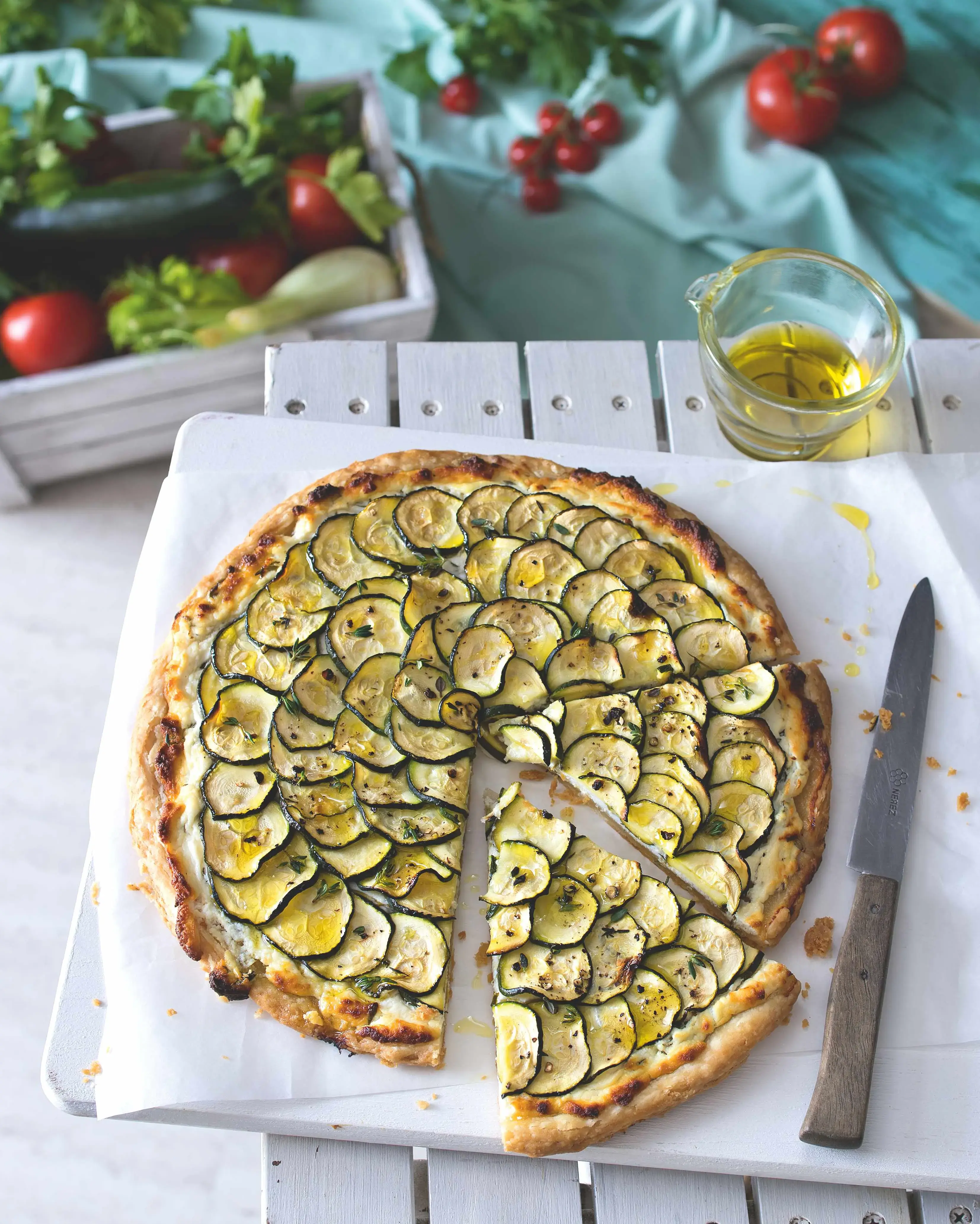 Courgette and Goat's Cheese Tart with Thyme
